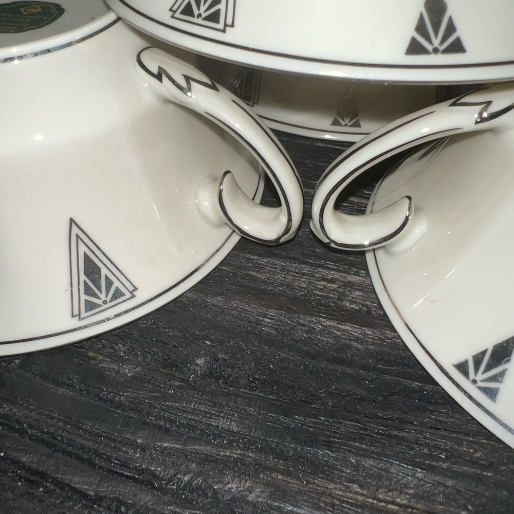 Vintage Community China Bavaria-Deauville Soup Bowls/Art Deco/Set of 4 - Picture 5 of 9